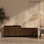 vidaXL Tv-meubel 146,5x35x50 cm bewerkt hout bruin, Huis en Inrichting, Kasten |Televisiemeubels, Verzenden, Nieuw