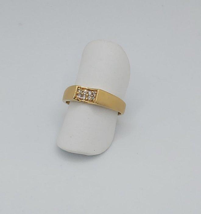 Ring - 19.2 kt. Geel goud - 0.15ct. tw. Diamant (Natuurlijk), Handtassen en Accessoires, Ringen