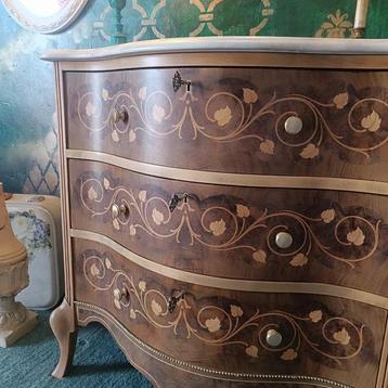 Commode - Brons, Hout, Marmer - Adam-stijl kast