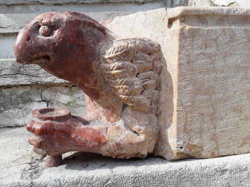 Sculptuuur voor buiten, pietra dangolo con grifone - 26 cm, Antiek en Kunst, Antiek | Keramiek en Aardewerk