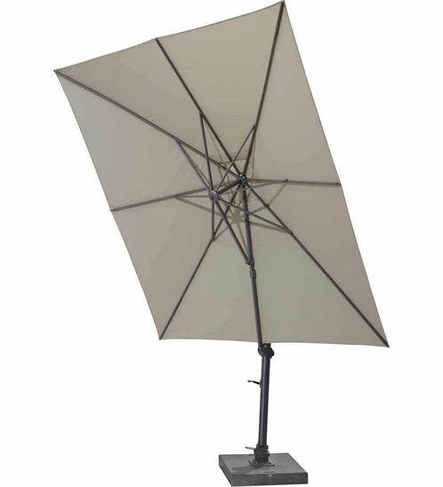 4 Seasons Outdoor Siesta PREMIUM parasol 300 x 300 cm taupe,, Tuin en Terras, Tuinsets en Loungesets