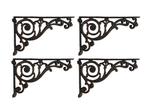 Decoratief ornament (4) - 4 gietijzeren plankendragers in
