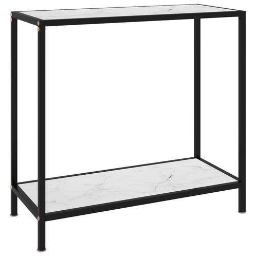 vidaXL Table console Blanc 80x35x75 cm Verre trempé, Huis en Inrichting, Tafels | Salontafels, Verzenden
