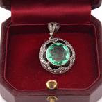 Pendentif - 18 carats Or blanc - 7.38ct. tw. Émeraude -, Bijoux, Sacs & Beauté