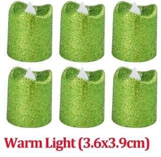 LED Minikaarsje Glitter Groen per stuk, Maison & Meubles, Accessoires pour la Maison | Plantes & Fleurs artificielles
