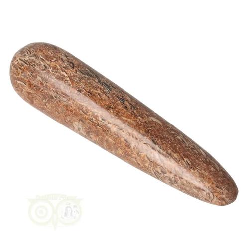 Fossielen schelpen Jaspis massagestick Nr 9 - 195 gram, Handtassen en Accessoires, Edelstenen, Nieuw, Verzenden