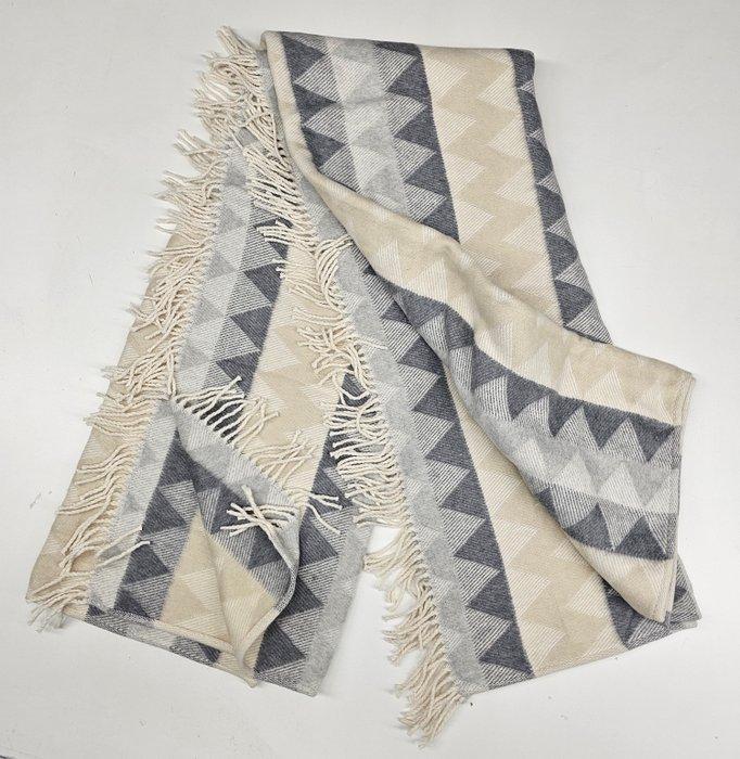 Exclusieve grote plaid in een katoenmengsel van ecru en, Antiquités & Art, Tapis & Textile