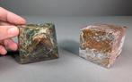 Oceaan Jaspis Piramide en Kubus - Hoogte: 6.3 cm - Breedte:, Verzamelen