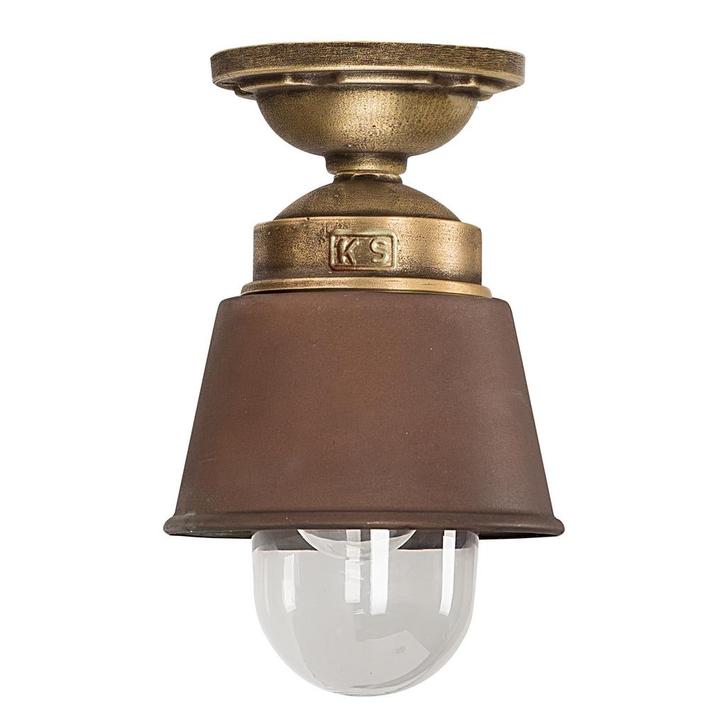 Plafondlampen Kostas Brass Plafondlamp Koper, Huis en Inrichting, Lampen | Plafondlampen, Nieuw, Glas, Verzenden