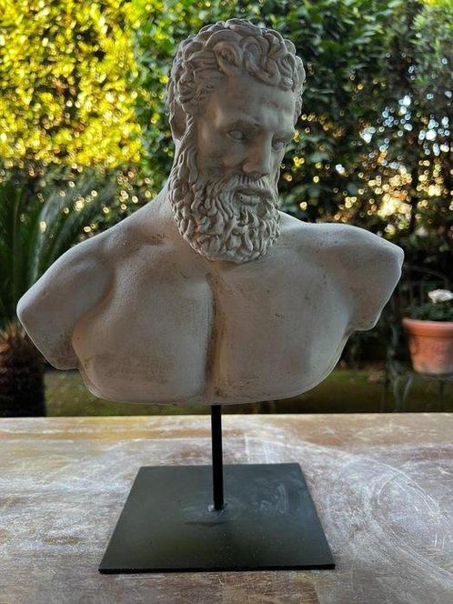 Sculpture, buste dHercule Farnèse - poussière de marbre et, Antiquités & Art, Curiosités & Brocante
