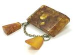 Oude vintage Baltisch amber broche - Barnsteen (Zonder