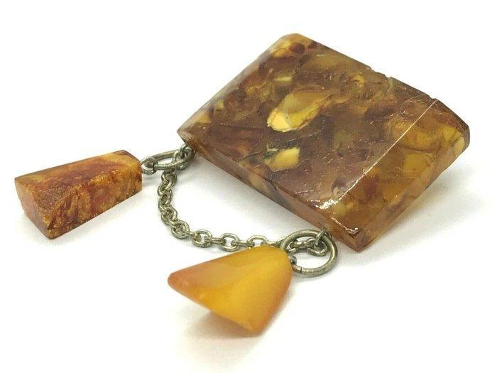 Oude vintage Baltisch amber broche - Barnsteen (Zonder, Collections, Minéraux & Fossiles