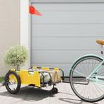 vidaXL Fietstrailer oxford stof en ijzer geel, Fietsen en Brommers, Fietsaccessoires | Aanhangwagens en Karren, Verzenden, Nieuw