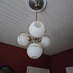 Plafonnier - Métal, Verre - Lustre vintage