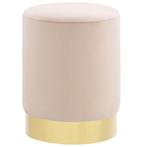 vidaXL Kruk fluweel 28 x 36 cm abrikoos- en goudkleurig, Huis en Inrichting, Stoelen, Verzenden, Nieuw