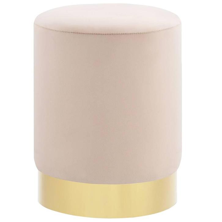 vidaXL Kruk fluweel 28 x 36 cm abrikoos- en goudkleurig, Huis en Inrichting, Stoelen, Nieuw, Verzenden