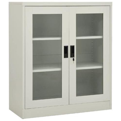 vidaXL Armoire de bureau Gris clair 90x40x105 cm Acier, Maison & Meubles, Armoires | Autre, Neuf, Envoi