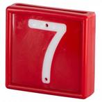 Nummerblok, 1-cijf., rood m. witte nummers (cijfer 7) -