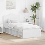 vidaXL Bedframe met hoofdeinde Wit 75 x 190 cm Massief, Verzenden