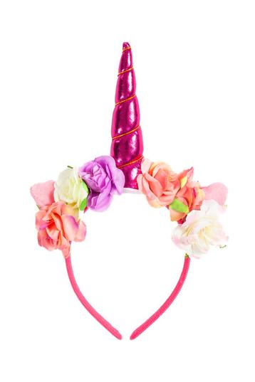 Eenhoorn Haarband Bloemetjes Roze Band Donkerroze Unicorn Di beschikbaar voor biedingen