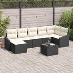 vidaXL Tuinbank Set 8 pcs Zwart Poly rattan, Verzenden, Nieuw