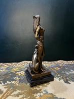 Cesaro - sculptuur, Cleopatra met PANTHER - 27 cm - Brons,, Antiek en Kunst