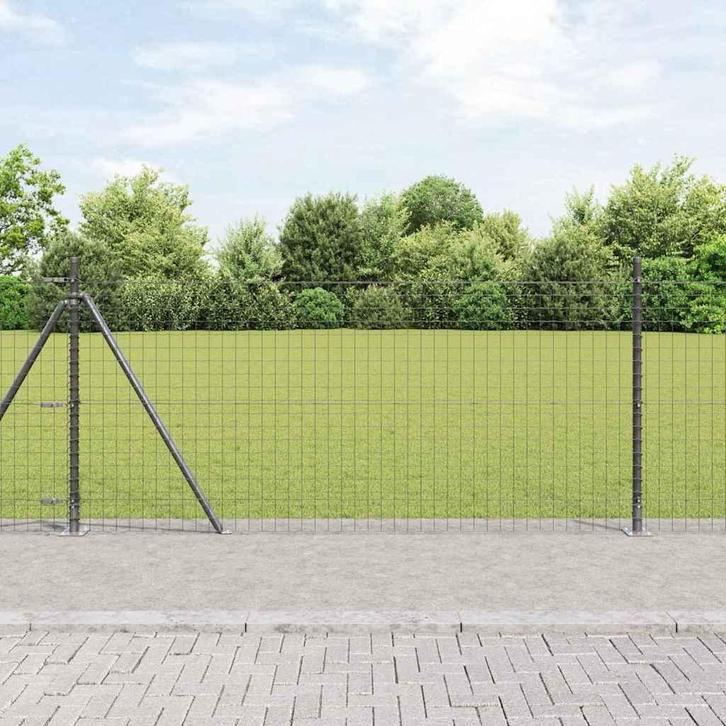 vidaXL Hekpaal. 13 pcs Grijs Staal, Tuin en Terras, Palen, Balken en Planken, Nieuw, Verzenden