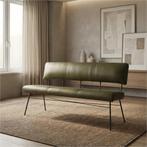 Leren eetkamerbank Solid - Granada Moss (olijf/groen) -, Huis en Inrichting, Stoelen, Ophalen of Verzenden, Nieuw, Leer