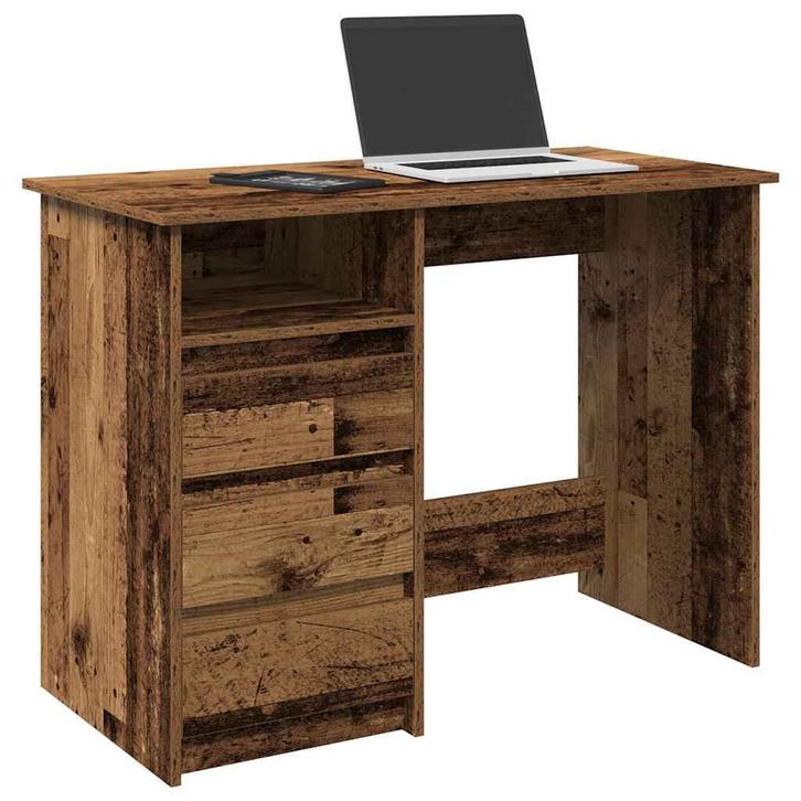 vidaXL Bureau 102x50x75 cm bewerkt hout oud houtkleurig, Huis en Inrichting, Bureaus, Nieuw, Verzenden