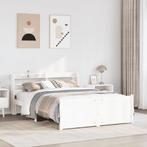 vidaXL Bedframe met hoofdeinde zonder matras 120x200 cm wit, Verzenden, Nieuw