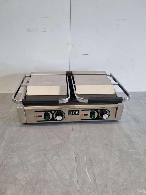 HCB RVS Dubbele Contactgrill Paninigrill Grill Ribbel/Ribbel, Zakelijke goederen, Horeca | Keukenapparatuur, Ophalen of Verzenden