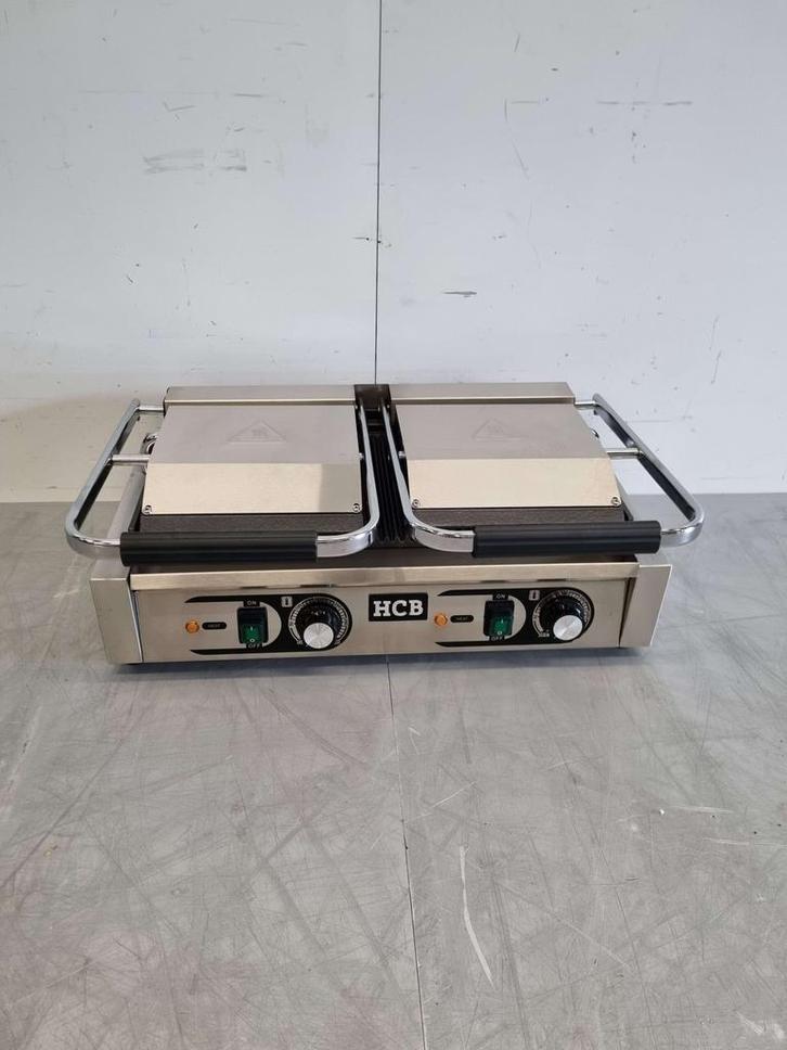 HCB RVS Dubbele Contactgrill Paninigrill Grill Ribbel/Ribbel, Zakelijke goederen, Horeca | Keukenapparatuur, Ophalen of Verzenden