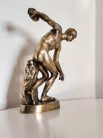 Beeldje - Discobolo - Verguld messing, Antiek en Kunst