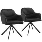 tectake Lona fluwelen draaistoel met dikke vulling - zwart/z, Huis en Inrichting, Stoelen, Verzenden, Nieuw