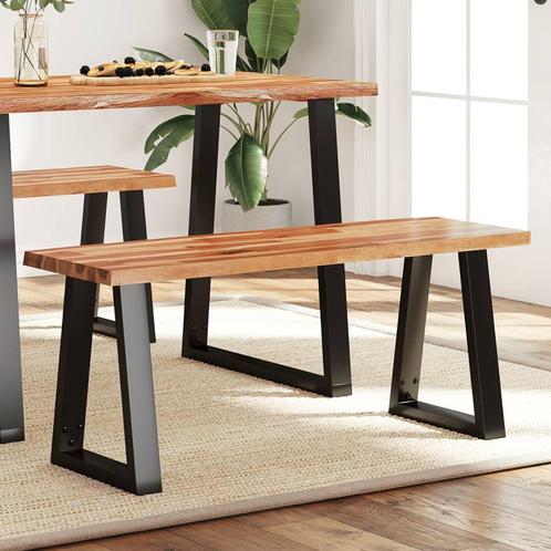 vidaXL Bankje met natuurlijke rand 110 cm massief acaciahout, Huis en Inrichting, Overige Huis en Inrichting, Nieuw, Verzenden