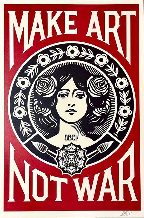Shepard Fairey (OBEY) - Make Art not War (2003) Signed, Antiek en Kunst, Kunst | Designobjecten
