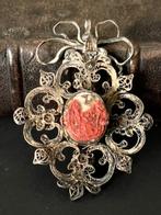 Reliekhouder - Glas, Textiel, Zilver - 1800-1850 - Ex, Antiek en Kunst