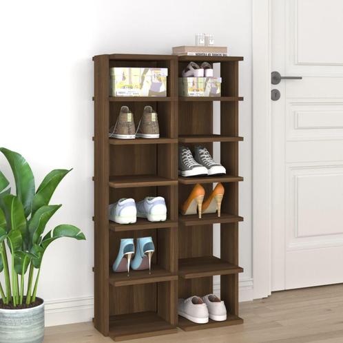 vidaXL Schoenenrekken 2 st 27,5x27x102 cm bewerkt hout, Huis en Inrichting, Kasten | Schoenenkasten, Nieuw, Verzenden
