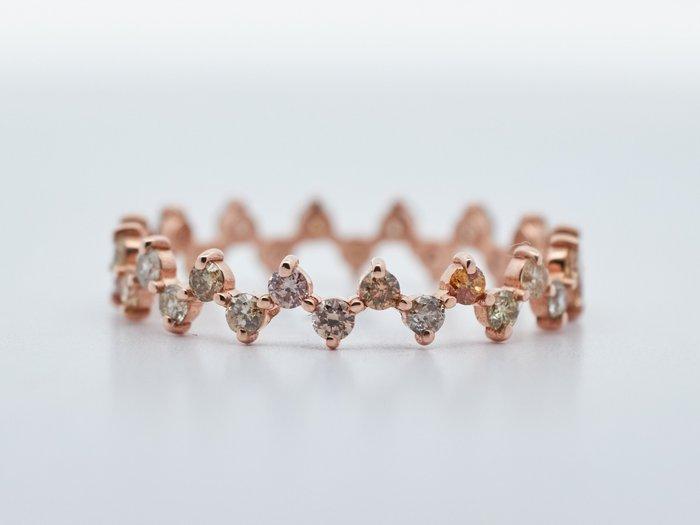 Zonder minimumprijs - Ring - 14 karaat Roségoud - 0.70ct., Handtassen en Accessoires, Ringen