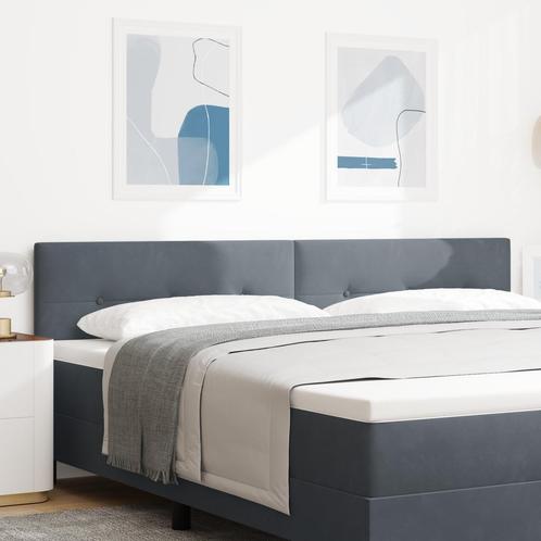 vidaXL Hoofdbord met knopen - donkergrijs - 200 cm - velours, Huis en Inrichting, Slaapkamer | Bedden, Nieuw, Verzenden