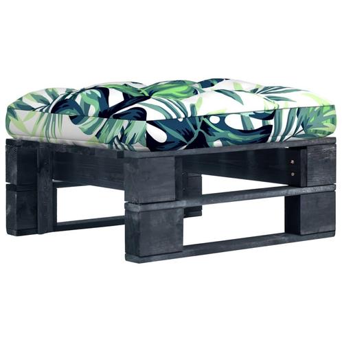 vidaXL Tuinhocker pallet zwart geïmpregneerd grenenhout, Tuin en Terras, Tuinsets en Loungesets, Nieuw, Verzenden
