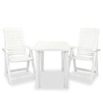 vidaXL Ensemble de bistro 3 pcs Plastique Blanc, Verzenden