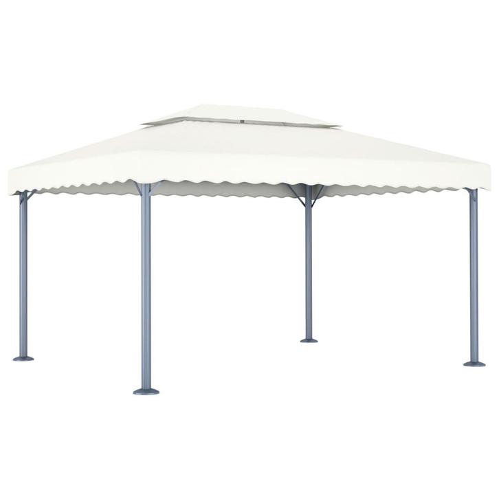vidaXL Prieel 400x300 cm aluminium crème, Tuin en Terras, Partytenten, Nieuw, Verzenden