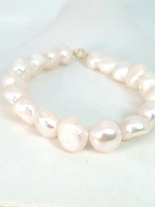 Zonder Minimumprijs - Armband - 18 karaat Geel goud Parel, Handtassen en Accessoires, Antieke sieraden