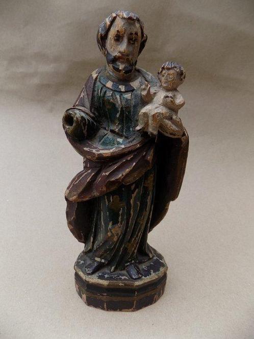 Sint Antonius Van Padua met Pelgrimshoed - Antiek - Hout -, Antiek en Kunst, Kunst | Niet-Westerse kunst