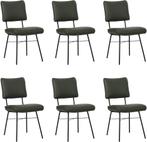 Set van 6 Donkergroene leren industriële design, Huis en Inrichting, Nieuw, Vijf, Zes of meer stoelen, Leer, Ophalen of Verzenden