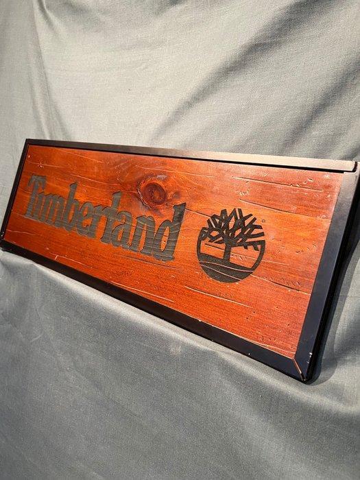Timberlands - Timberland - Reclamebord - Hout, Metaal, Antiek en Kunst, Antiek | Wandborden en Tegels