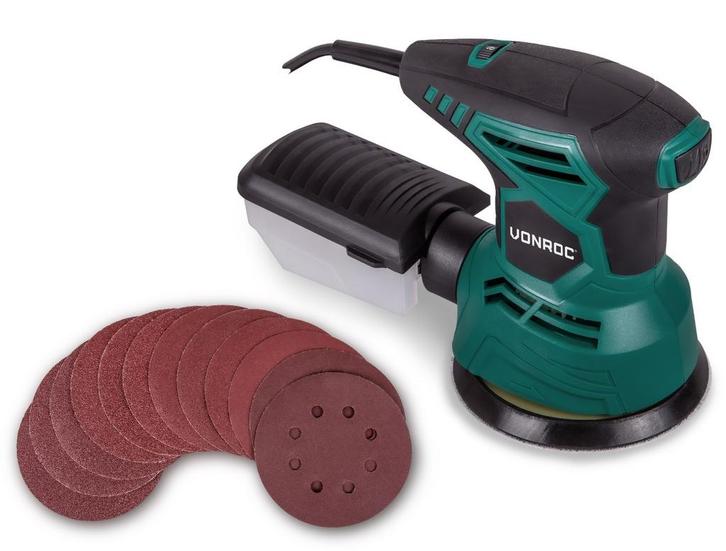 Excentrische schuurmachine 300W | Incl. stofopvangbox &, Doe-het-zelf en Bouw, Gereedschap | Schuurmachines, Nieuw, Verzenden