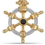 Hanger - 18 karaat Geel goud, Staal - 0.10ct. tw. Quartz, Handtassen en Accessoires, Antieke sieraden