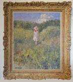 Chris van Dijk (1952) Impressionist -  Fille parmi les, Antiek en Kunst